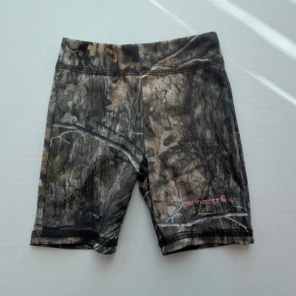 Carhartt Bike Shorts Kids 12M Camo Excellent Mossy Oak Pink Logo SD9889-G